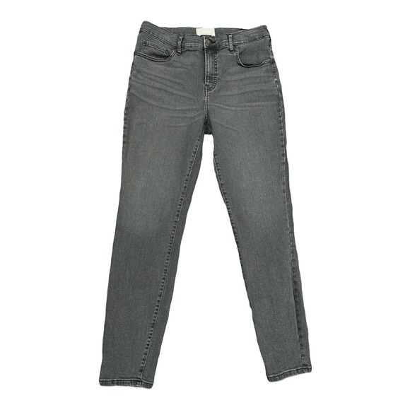 Everlane Skinny Jeans‎ Mid Rise Gray Denim Womens 33 Tall - Picture 1 of 6